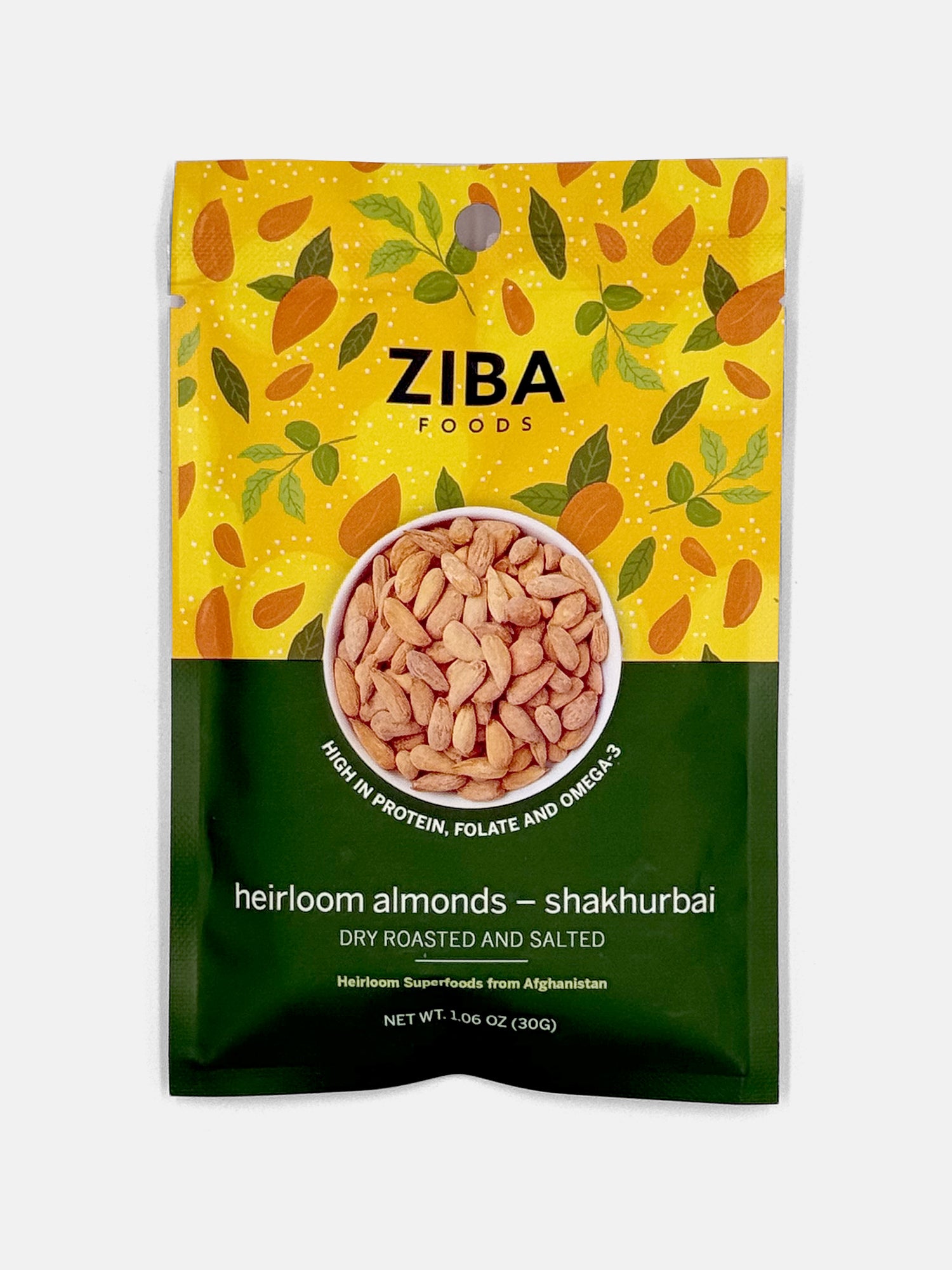 Heirloom Almonds - Shakhurbai (Dry Roasted & Salted) Single Serve 30g
