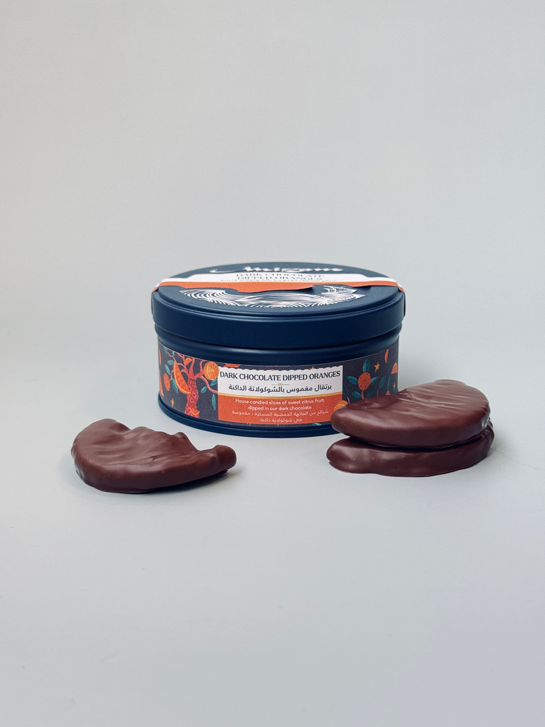 Dark Chocolate Dipped Oranges - Small Tin