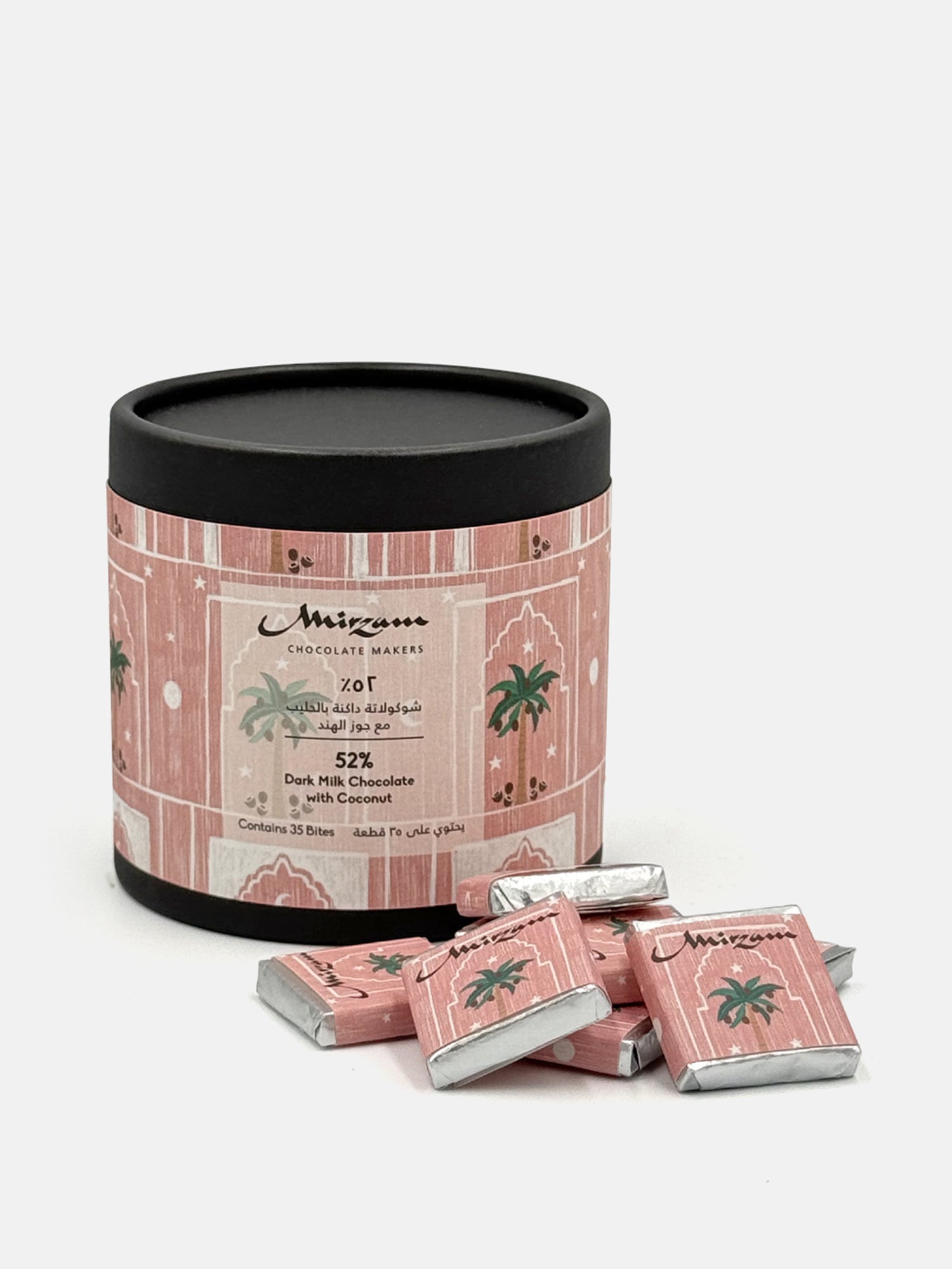 52% Dark Milk Chocolate with Coconut Box of 35 Bites