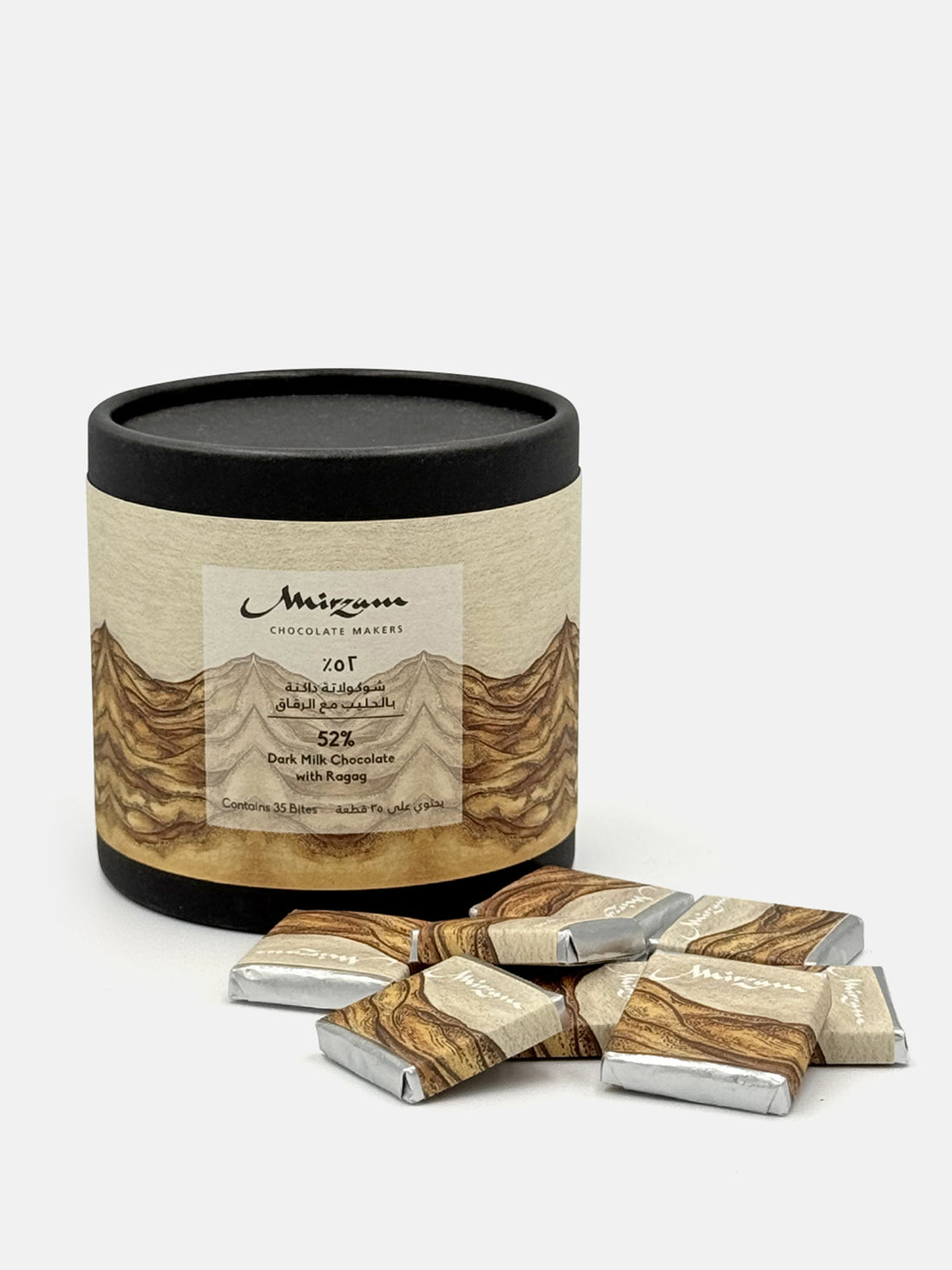 52% Dark Milk Chocolate with Ragag Box of 35 Bites