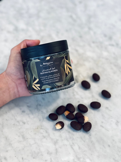Roasted Almonds Covered in 62% Dark Chocolate with Extra Virgin Olive Oil