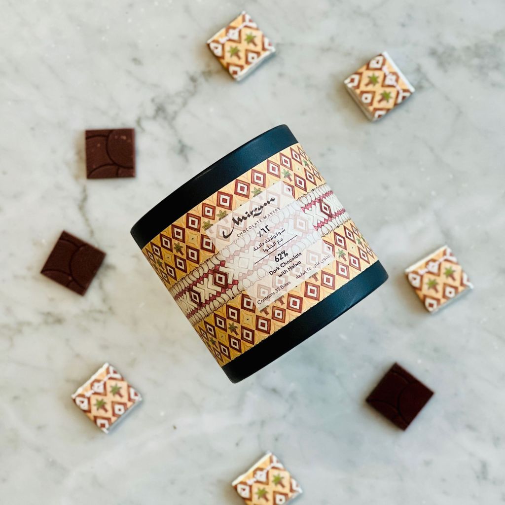 62% Dark Chocolate with Halwa Box of 35 Bites