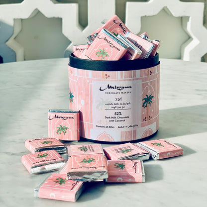 52% Dark Milk Chocolate with Coconut Box of 35 Bites